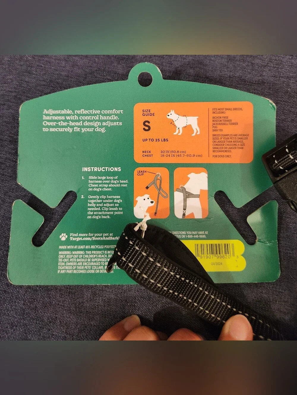 NEW Boots & Barkley Dog Harness - Size Small